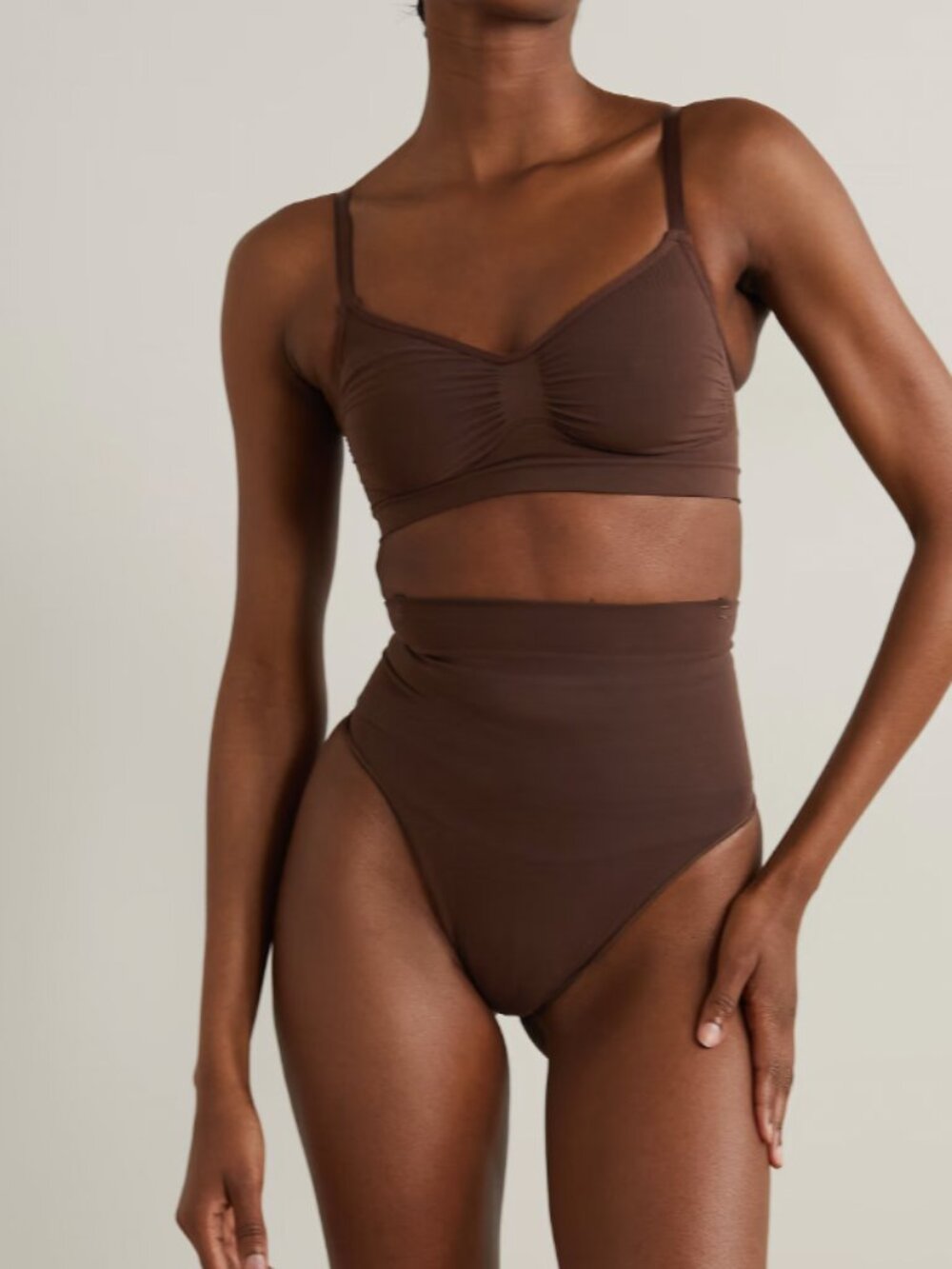 SKIMS Seamless Sculpt Bralette, Brown Large